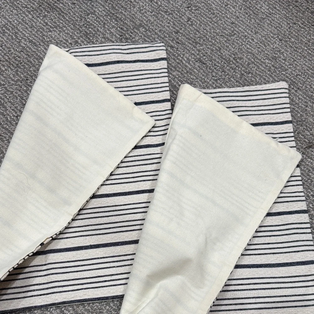 Striped Cream and Black Pillow Covers